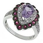 Prima Diamond, Pink Amethyst And Pink Sapphire Ring