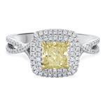 Prima Diamond Princess Cut Double Halo Engagement Ring