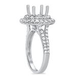 Diamond Round Double Halo Eng Ring