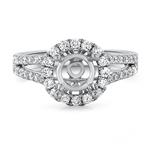 Prima Diamond Round Halo Split Shank Eng Ring