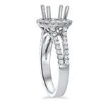 Diamond Round Halo Split Shank Eng Ring