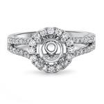 Prima Diamond Round Halo Split Shank Eng Ring