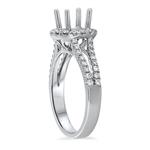 Diamond Round Halo Split Shank Eng Ring