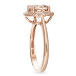 Diamond & Round Morganite Halo Ring