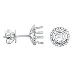 Prima Diamond Semi Mount Earrings (0.75ct Center)