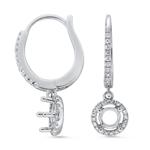 Prima Diamond Semi Mount Hoop Drop Earrings