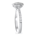 Diamond Square Cluster Ring With Diamonds On Shank