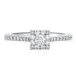 Prima Diamond Square Cluster Ring With Diamonds On Shank