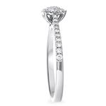 Diamond Square Cluster Ring With Diamonds On Shank