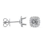 Prima Diamond Square Semi Mount Earrings (0.50ct Center)