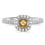 Prima Diamond Two Tone Cushion Halo