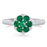 Prima Emerald & Diamond Cluster Ring