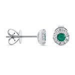 Prima Emerald & Diamond Stud Earring