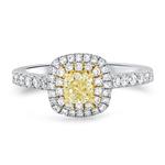 Prima Fancy Yellow Cushion Diamond Ring 