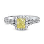 Prima Fancy Yellow Cushion Diamond Ring