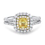 Prima Fancy Yellow Cushion Diamond Ring