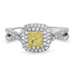 Prima Fancy Yellow Cushion Diamond Ring