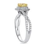 Fancy Yellow Cushion Diamond Ring