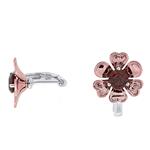 Prima Garnet Coated Flower Earrings