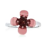 Prima Garnet Coated Flower Ring