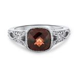 Prima Garnet & Diamond Antique Ring