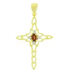 Prima Garnet & Diamond Cross Pendant