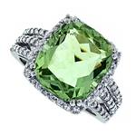 Prima Green Amethsyt And Diamond Ring