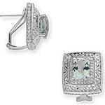 Prima Green Amethyst & Diamond Earrings