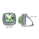 Prima Green Amethyst & Diamond Earrings