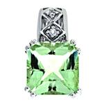 Prima Green Amethyst & Diamond Pendant