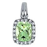 Prima Green Amethyst & White Topaz Pendant