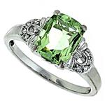 Prima Green Amethyst And Diamond Ring