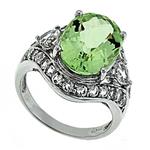 Prima Green Amethyst And White Topaz Ring