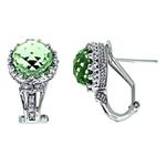 Prima Green Amethyst & Diamond Earrings