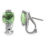 Prima Green Amethyst & Diamond Earrings