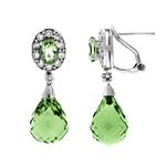 Prima Green Amethyst & Diamond Earrings