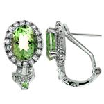 Prima Green Amethyst & Diamond Earrings