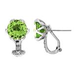 Prima Green Amethyst & Diamond Earrings