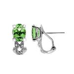 Prima Green Amethyst & Diamond Earrings