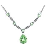 Prima Green Amethyst & Diamond Necklace