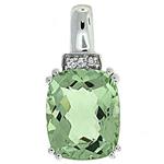 Prima Green Amethyst & Diamond Pendant