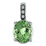 Prima Green Amethyst & Diamond Pendant