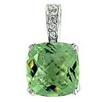 Prima Green Amethyst & Diamond Pendant