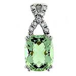 Prima Green Amethyst & Diamond Pendant