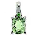 Prima Green Amethyst,Tsavorite & Diamond Pendant