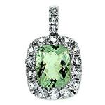 Prima Green Amethyst & White Topaz Pendant