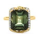 Prima Green Tourmaline & Diamond Ring