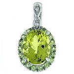 Prima Lemon Quartz, Peridot & Diamond Pendant