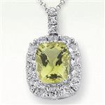 Prima Lemon Quartz & White Topaz Pendant