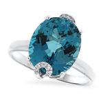 Prima London Blue Topaz & Diamond Ring